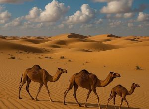 Camile in desert